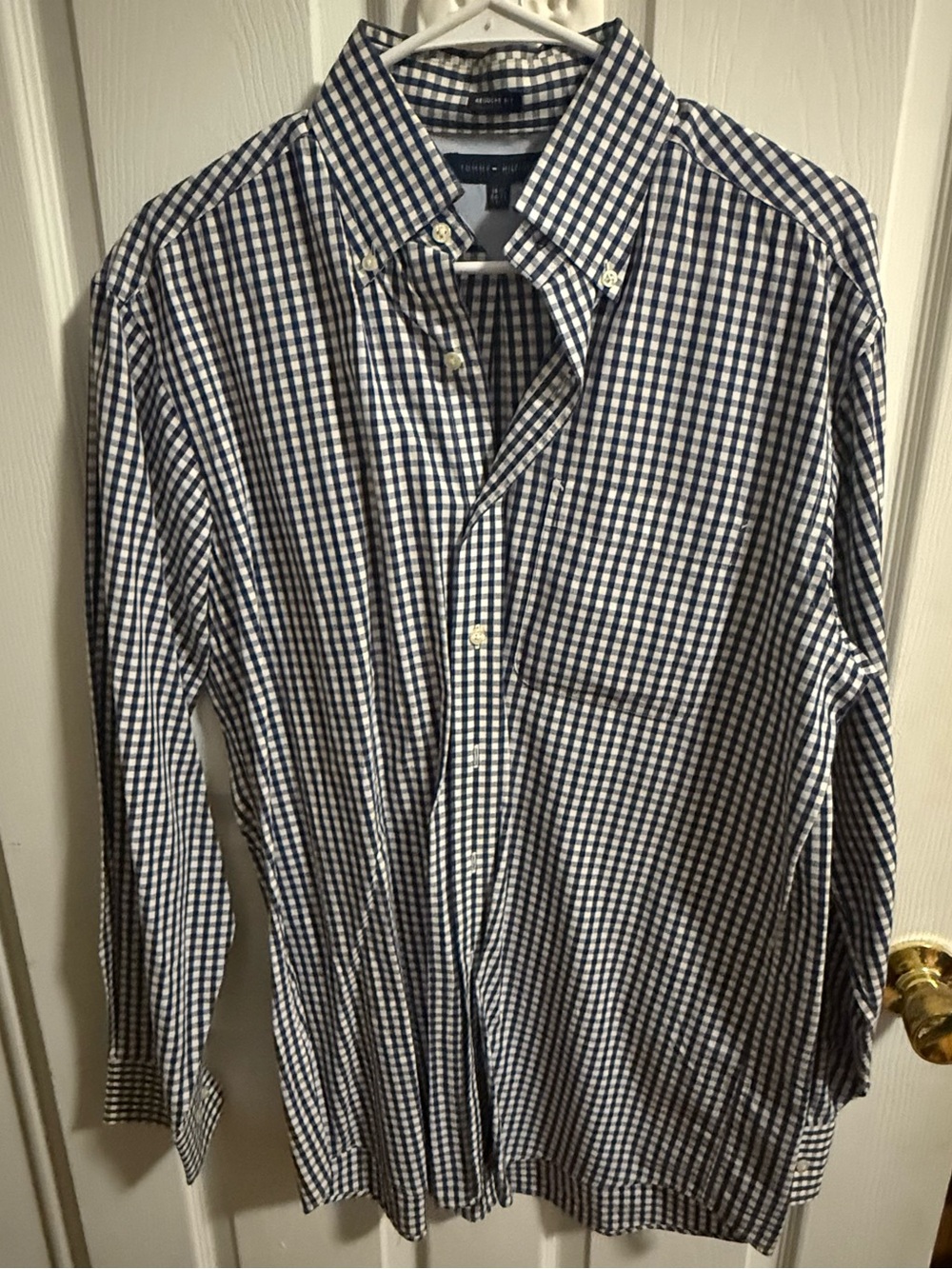 Tommy Hilfiger Navy & White Gingham Button-Down Shirt